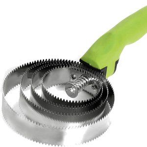 Reversible Stainless Steel Curry Comb with Soft Touch Grip (neon green)